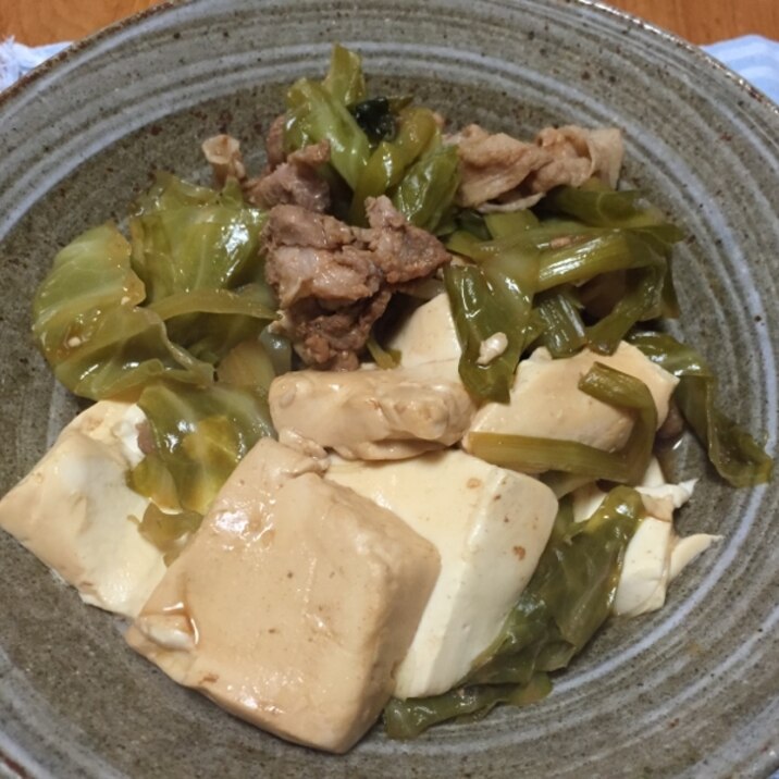 春キャベツと豆腐の煮物